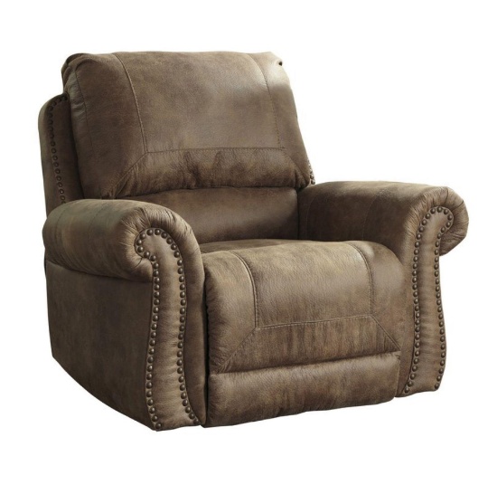 Bessemer Manual Rocker Recliner by Signature Design by Ashley in Earth Faux Leather