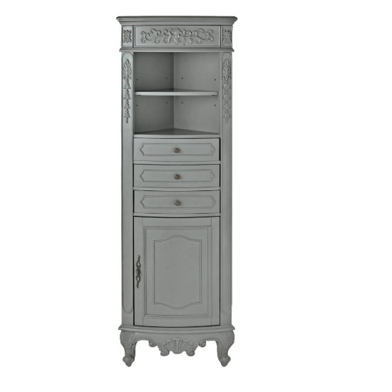 Home Decorators Collection Winslow Corner Bathroom Linen Storage Cabinet in Antique Grey