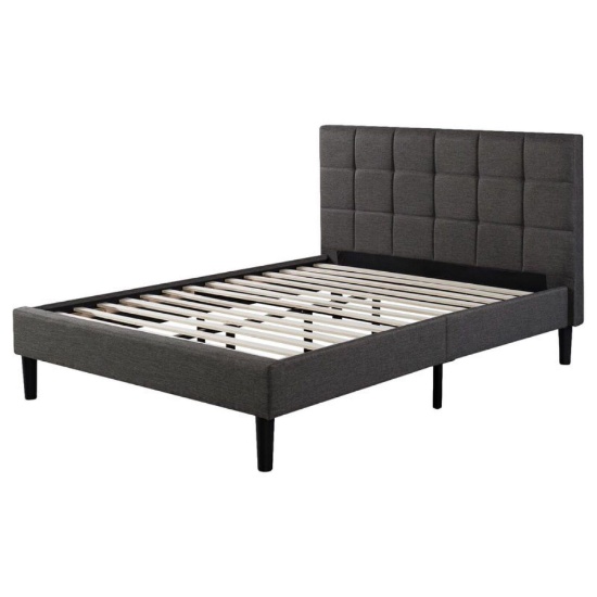 Colby Upholstered Platform Bed by Zipcode Design in Dark Gray