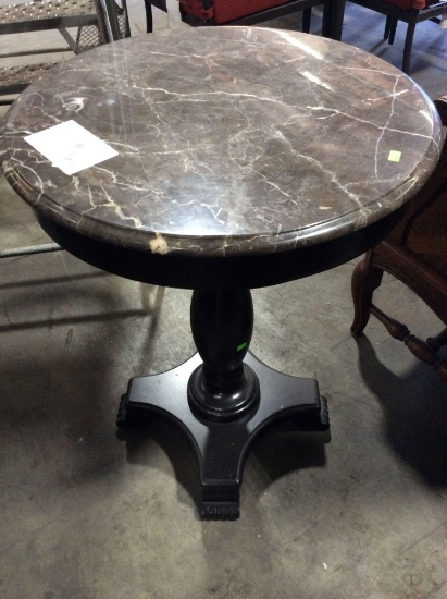 Side table with round stone top