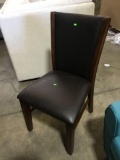 5 Steve Silver Co. Wood and Faux Leather Dining Chairs in Dark Brown
