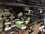 Shelf of Pot Seed Starters, Trays, Countertop Herb Gardens Etc.