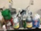 Lot of Assorted Chemicals, Windex, Denaturant, Foggers, Degreaser, Cleaning Supplies Etc.