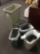Assorted Trash Cans and Bags