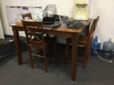 Large Wooden Dining Table and 3 Chairs