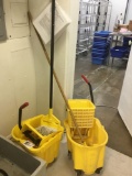 2 Rubbermaid Commercial Mop Buckets and Mops