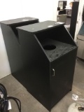 2 Black Wooden Restaurant/Outdoor Trash Can Cover