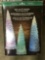 Set of 3 Miniature Christmas Trees with Color Changing LED Lights