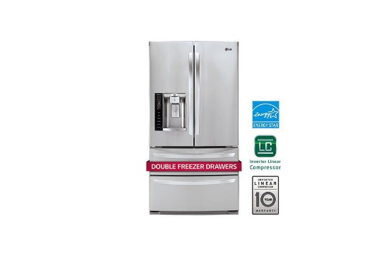 LG LMXS27626S French Door Refrigerator - 35.7" - 26.7 cu ft - Stainless Steel