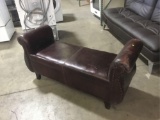 Dark Brown Leather Bench