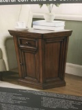 Dark Brown Wood Chairside Table with Power