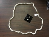 32in. Freshwater Pearl Necklace and Matching Earrings