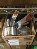 Assorted Kitchen Items and Hangers