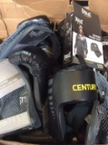 Boxing gloves, head gear, double end bag and sauna suits (Everlast)