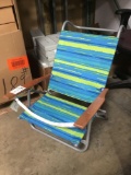 12 Assorted Color 5 Position Beach Chairs