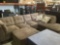 Large Brown L Shaped Sectional Sofa with Ottoman