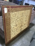 Extra Large Decorative Red and Gold Engraved Art Piece