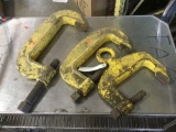 (3) Adjustable Assorted Sized Industrial Metal C-Clamps