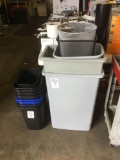 (17) Assorted Size/Type Office Trash/Recycling Cans