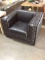 Large Modern Black Leather Arm Chair