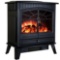AKDY 400 sq.ft Electric Stove in Black with Vintage Glass Door Realistic Flame and Logs