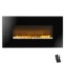 AKDY 37in Wall Mount Electric Fireplace Heater in Black with Flat Tempered Glass