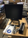 (5) Dell 1708FP AIO Flat Panel Monitors on Height Adjustable All-In-One Stands