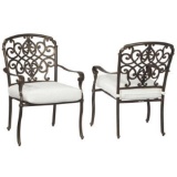 (2) Hampton Bay Edington Cast Back Pair of Patio Dining Chairs with Bare Cushions