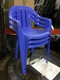 (3) Blue Plastic Children?s Outdoor Chairs