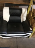 (2) Black and White Faux Leather Berkeley Heights Armchairs
