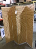 Tan and Orange Woven Room Divider