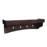 Alaterre Furniture 11in Shaker Cottage Coat 8-Hooks with Tray in Espresso