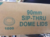 (2) Cases 1000 ct. 90mm Sip-Thru Dome Lids