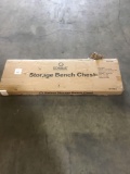 Grey Sorbus Suede Storage Bench Chest