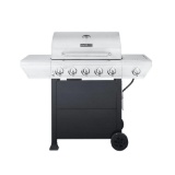 NexGrill 5-Burner Propane Gas Grill in Stainless Steel w/Side Burner and Black Cabinet