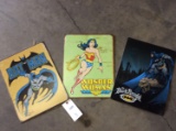 (3) - Replica Nostalgic BATMAN and WONDER WOMAN tin posters