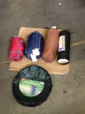 (5) Items (1) Camping POP-UP Trash Can (1) Self-inflating Sleeping Pad (1) Tent (2)