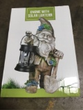 (5) Gnome With Solar Lantern Garden Decor Statues