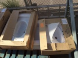 Lot of (5) Assorted Size/Style Damaged Porcelain Sinks