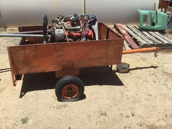 Small trailer with sides ***ENGINE BLOCK IN TRAILER NOT INCLUDED IN LOT***