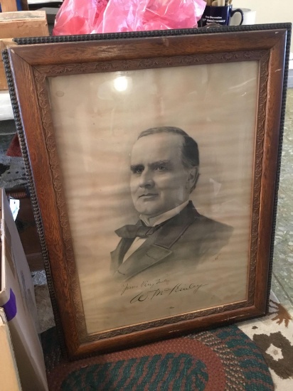 William McKinley Autographed, Framed Picture