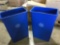 (2) Tough Guy Blue Commercial Plastic Recycling Bins