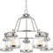 Progress Lighting Judson Collection 5-Light Polished Nickel Chandelier with Shade