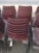(20) Burgundy Metal and Plastic Stacking Utility Chairs