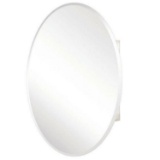 Pegasus 24 in. x 36 in. Recessed or Surface-Mount Oval Bathroom Medicine Cabinet Oval Beveled Mirror