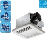 Delta Breez 80 CFM Wall or Ceiling Bathroom Exhaust Fan with Dimmable LED Light