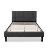 Zinus Dark Grey Upholstered Platform Bed