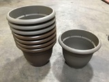 (8) 16in. Round Planters