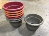 (8) 16in. Round Planters
