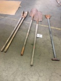 (4) Tools (2) Spade Shovels (1) Post Hole Digger (1) Scrapper